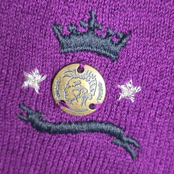 Diesel Vintage Ws L Purple Longsleeve cardigan. Rare Unique Find. Buttondown Fun - Picture 3 of 16